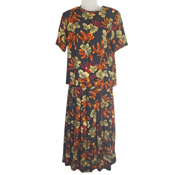 Vintage Sag Harbor Womens Floral Maxi Dress Set 90's Small Top Medium Skirt - Picture 1 of 11